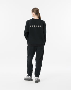 CRONOS WOMEN Neutral Tone Heavyweight Sweat【BLACK】