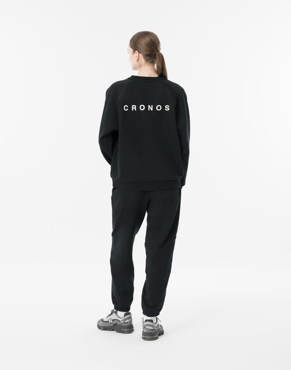 CRONOS WOMEN Neutral Tone Heavyweight Sweat【BLACK】
