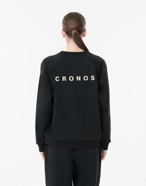 CRONOS WOMEN Neutral Tone Heavyweight Sweat【BLACK】