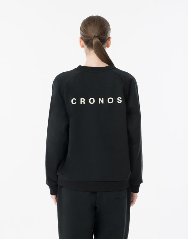 CRONOS WOMEN Neutral Tone Heavyweight Sweat【BLACK】
