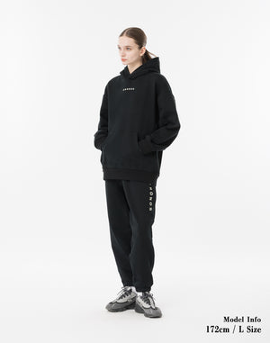 CRONOS WOMEN Neutral Tone Heavyweight Hoodie【BLACK】