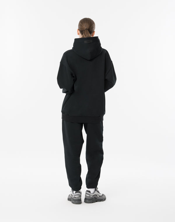 CRONOS WOMEN Neutral Tone Heavyweight Hoodie【BLACK】