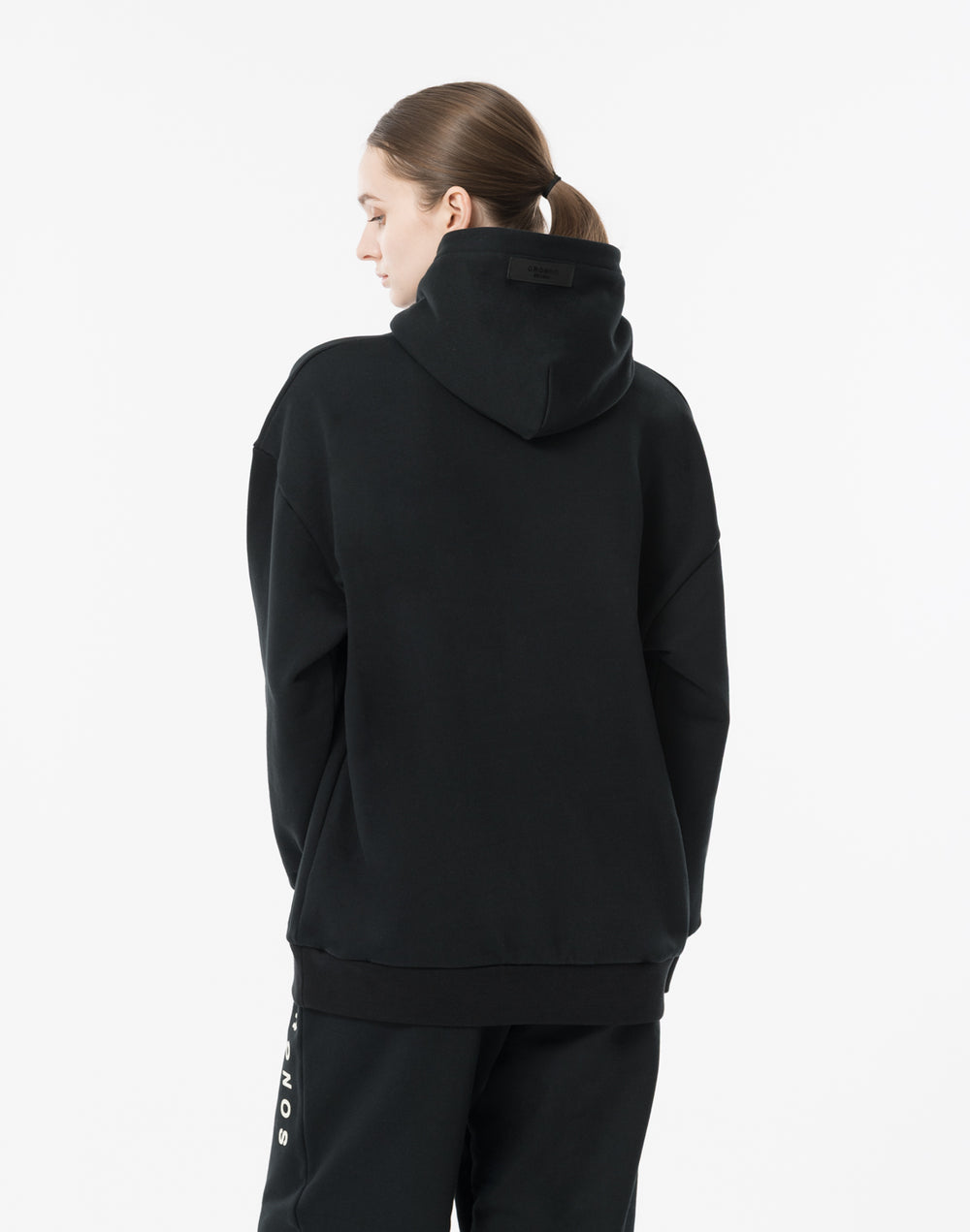 CRONOS WOMEN Neutral Tone Heavyweight Hoodie【BLACK】