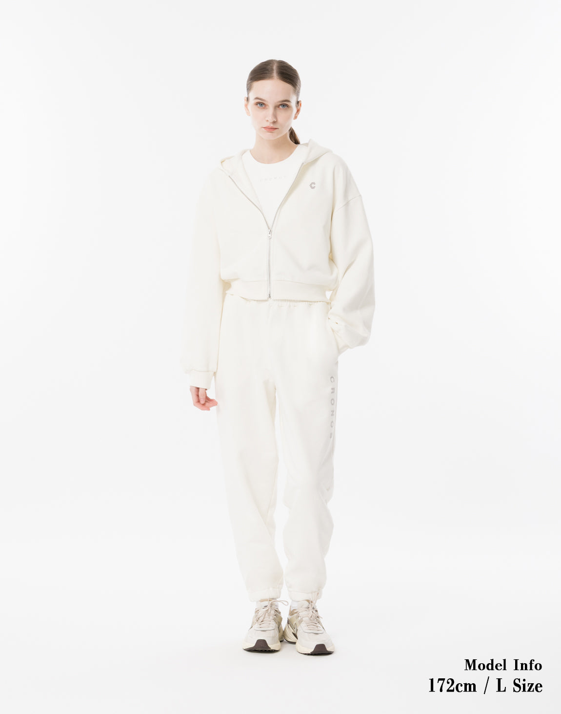 CRONOS WOMEN Neutral Tone Long Pants【WHITE】