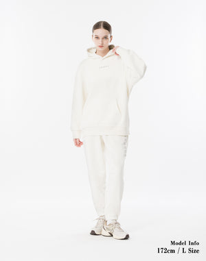 CRONOS WOMEN Neutral Tone Heavyweight Hoodie【WHITE】