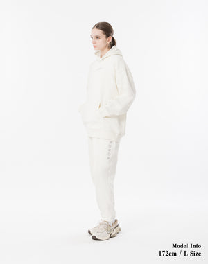 CRONOS WOMEN Neutral Tone Heavyweight Hoodie【WHITE】