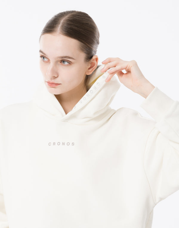 CRONOS WOMEN Neutral Tone Heavyweight Hoodie【WHITE】