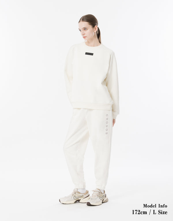 CRONOS WOMEN Neutral Tone Heavyweight Sweat【WHITE】