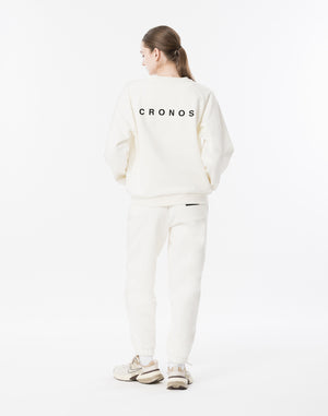 CRONOS WOMEN Neutral Tone Heavyweight Sweat【WHITE】