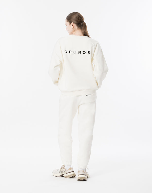 CRONOS WOMEN Neutral Tone Heavyweight Sweat【WHITE】