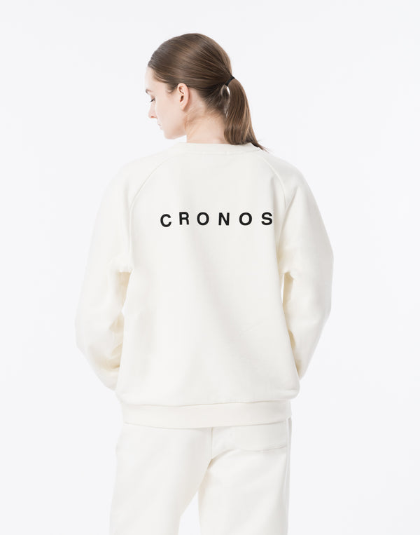 CRONOS WOMEN Neutral Tone Heavyweight Sweat【WHITE】