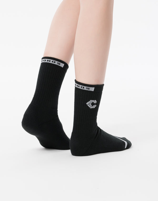 <Changed to January release> CRONOS WOMEN Fit Jacquard Socks [BLACK]