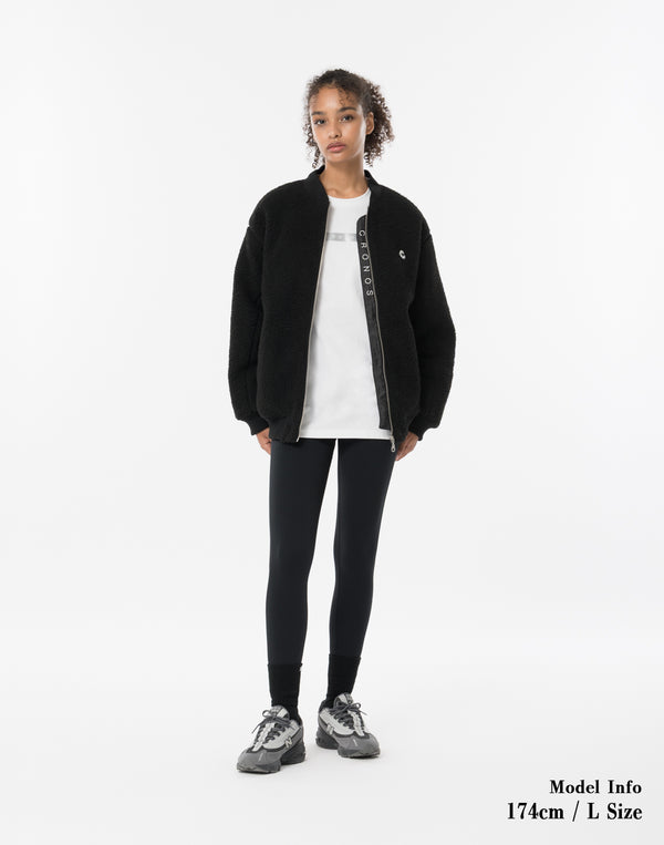 CRONOS WOMEN Oversized Boa MA-1【BLACK】