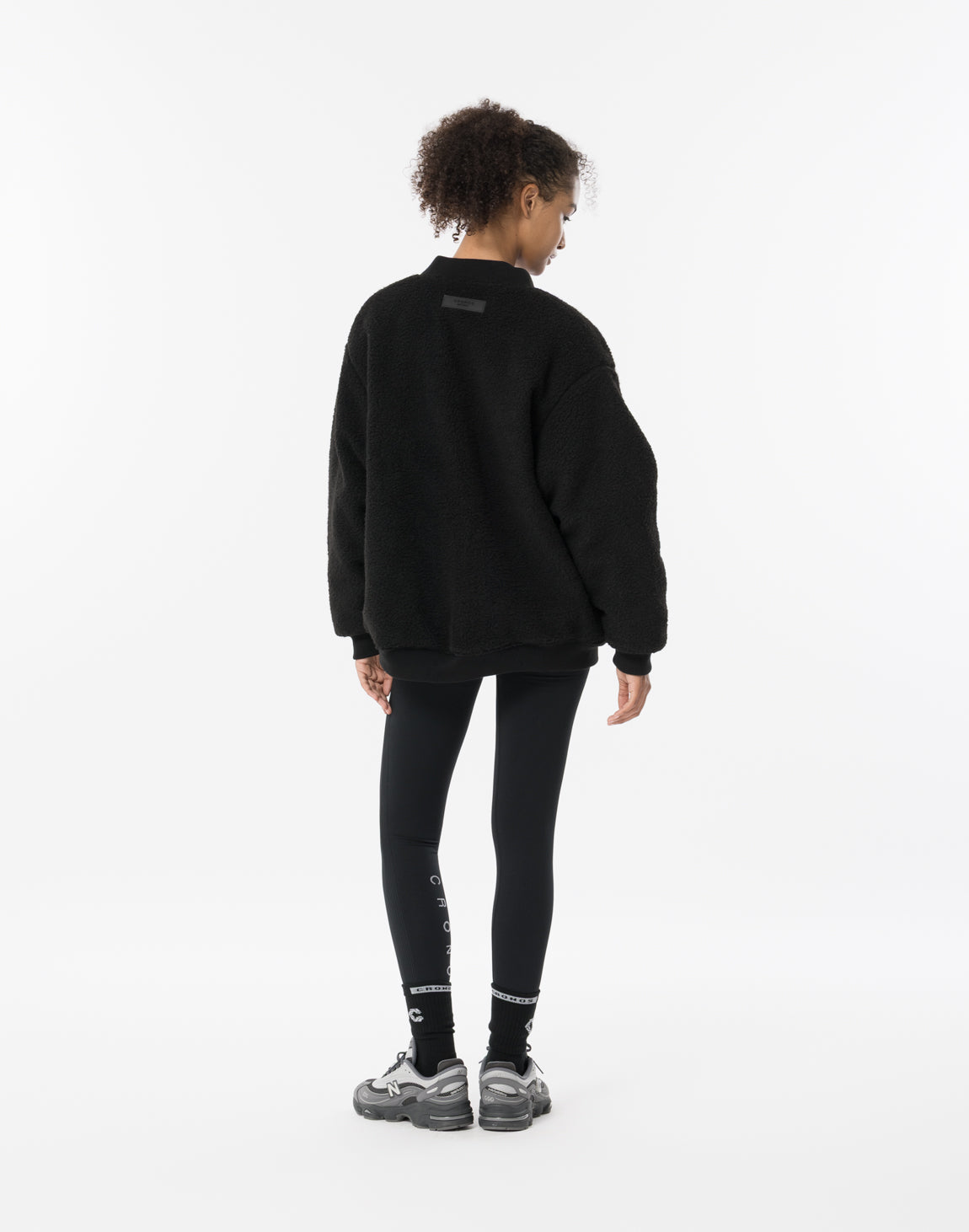 CRONOS WOMEN Oversized Boa MA-1【BLACK】