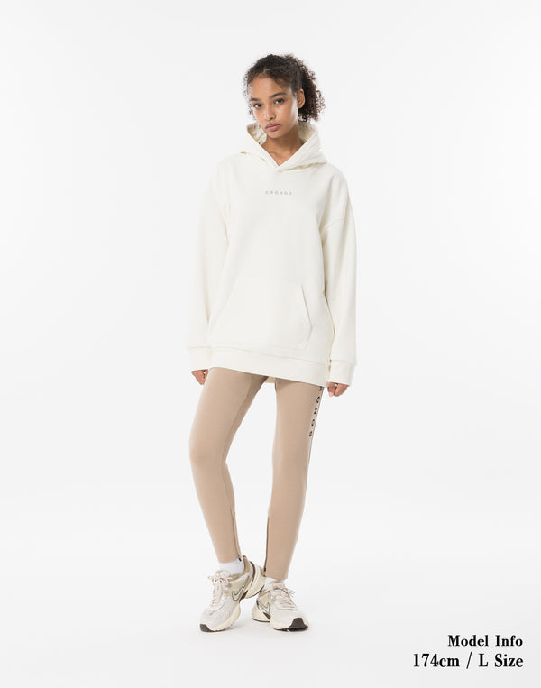 CRONOS WOMEN Neutral Tone Heavyweight Hoodie【WHITE】