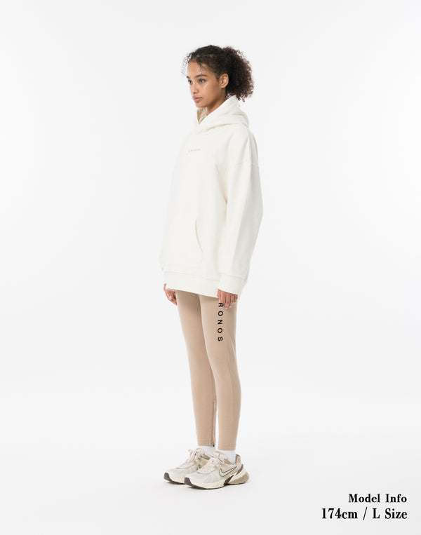 CRONOS WOMEN Neutral Tone Heavyweight Hoodie【WHITE】