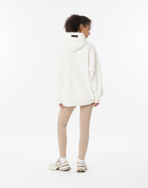 CRONOS WOMEN Neutral Tone Heavyweight Hoodie【WHITE】