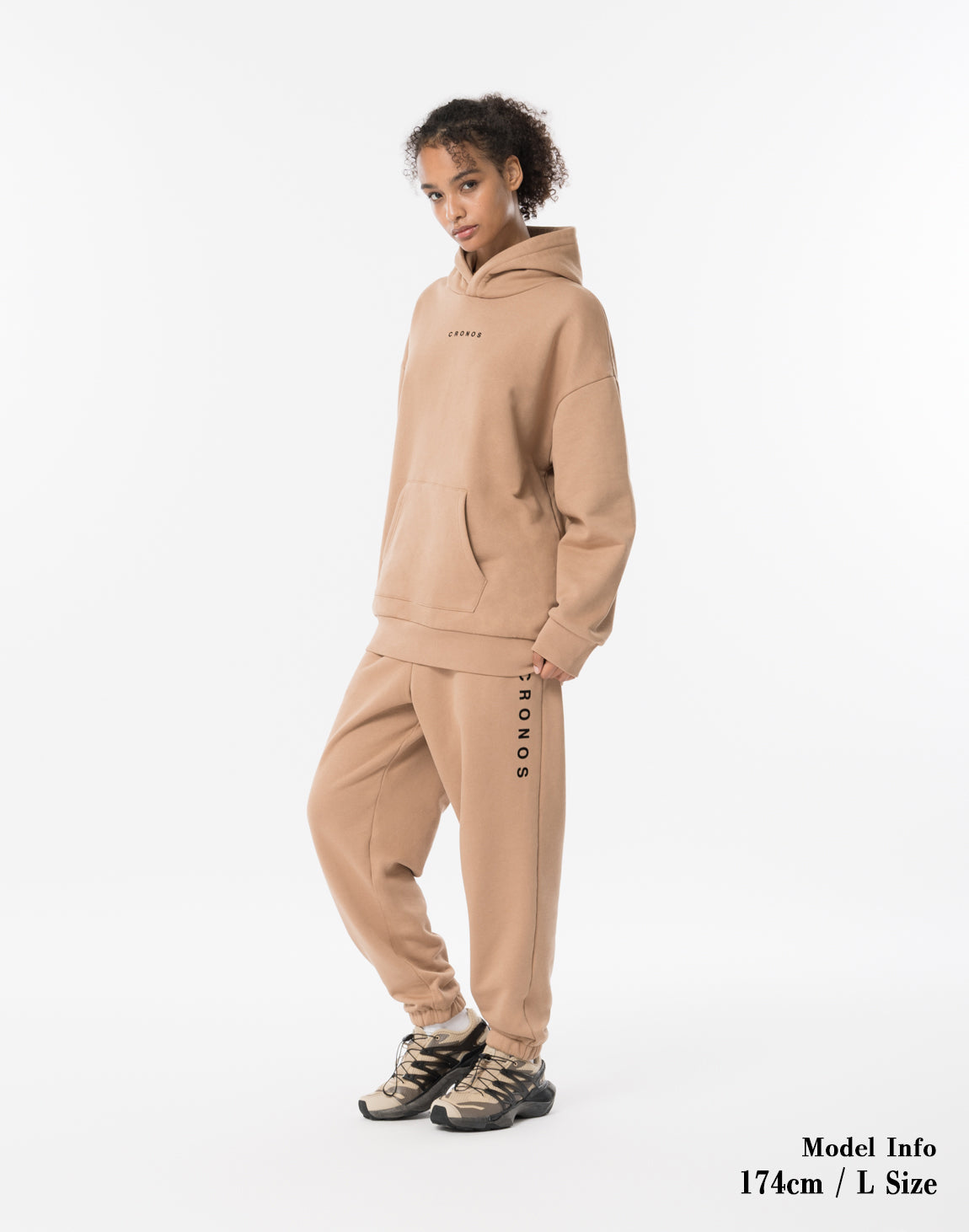 CRONOS WOMEN Neutral Tone Heavyweight Hoodie【BEIGE】