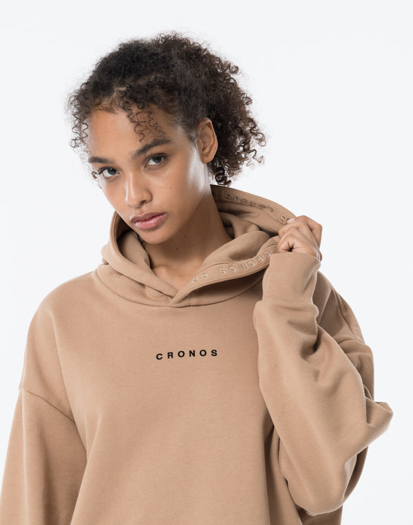 CRONOS WOMEN Neutral Tone Heavyweight Hoodie【BEIGE】