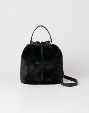 CRONOS WOMEN Chic Faux Fur Bag【BLACK】