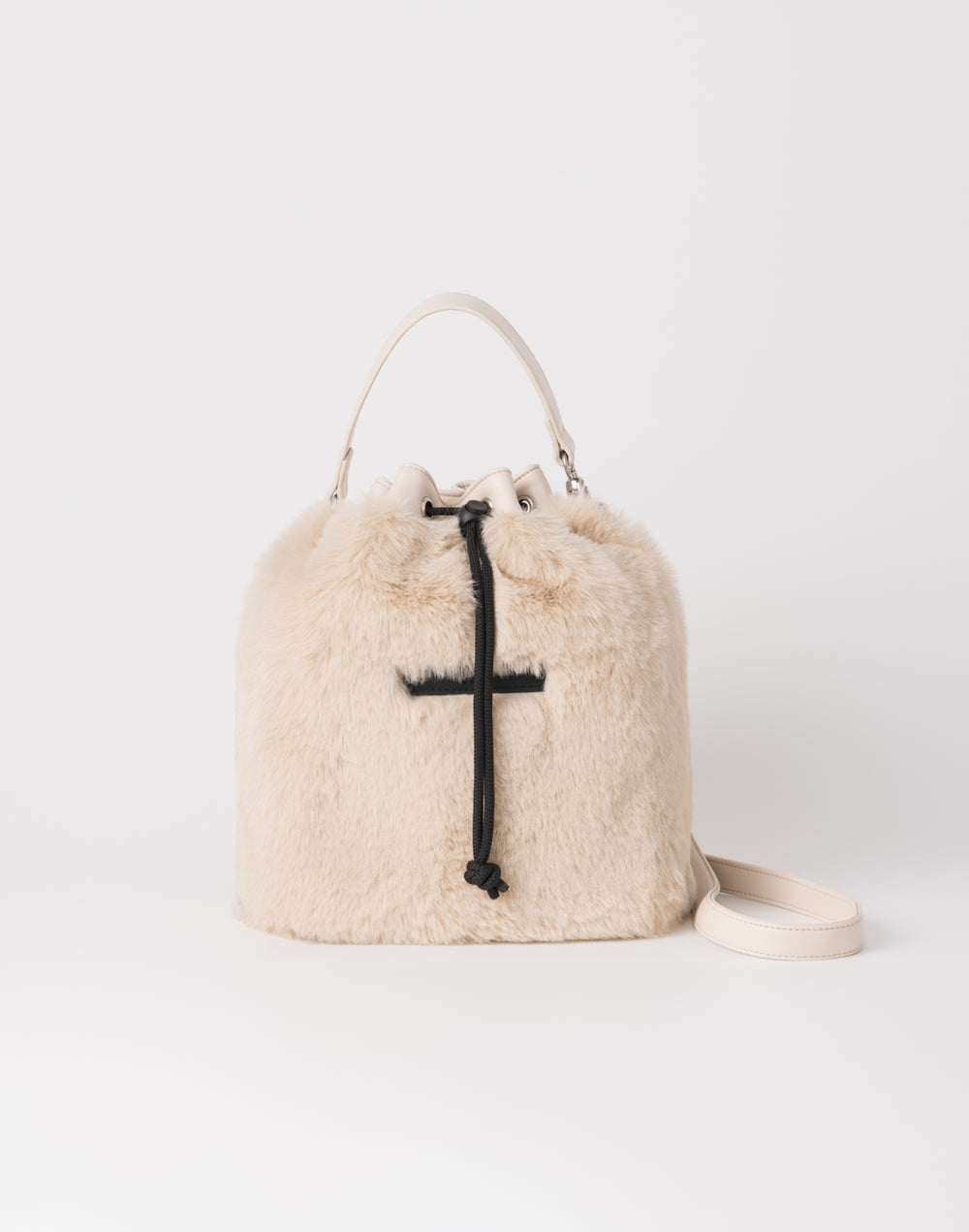 CRONOS WOMEN Chic Faux Fur Bag【BEIGE】