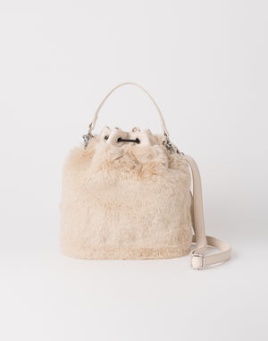 CRONOS WOMEN Chic Faux Fur Bag【BEIGE】