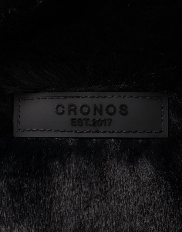 CRONOS WOMEN Chic Faux Fur Bag【BLACK】