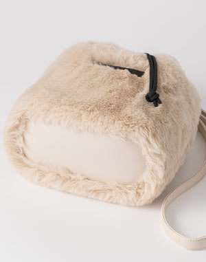 CRONOS WOMEN Chic Faux Fur Bag【BEIGE】