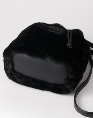CRONOS WOMEN Chic Faux Fur Bag【BLACK】