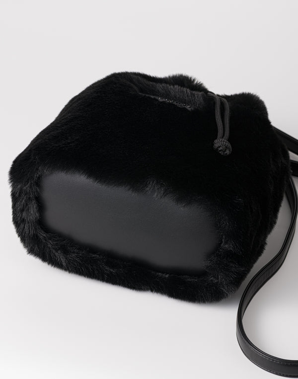 CRONOS WOMEN Chic Faux Fur Bag【BLACK】