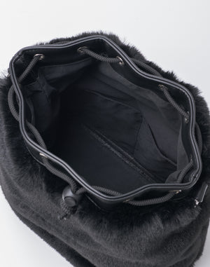 CRONOS WOMEN Chic Faux Fur Bag【BLACK】