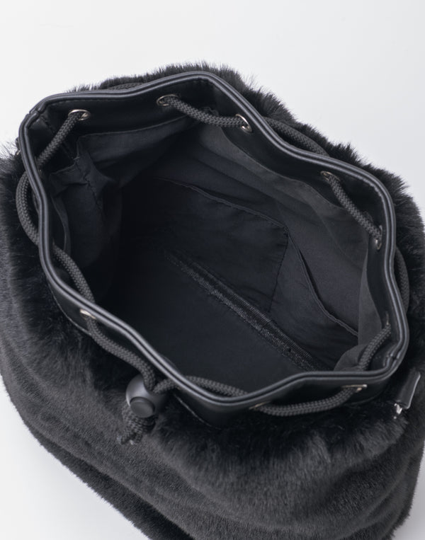 CRONOS WOMEN Chic Faux Fur Bag【BLACK】