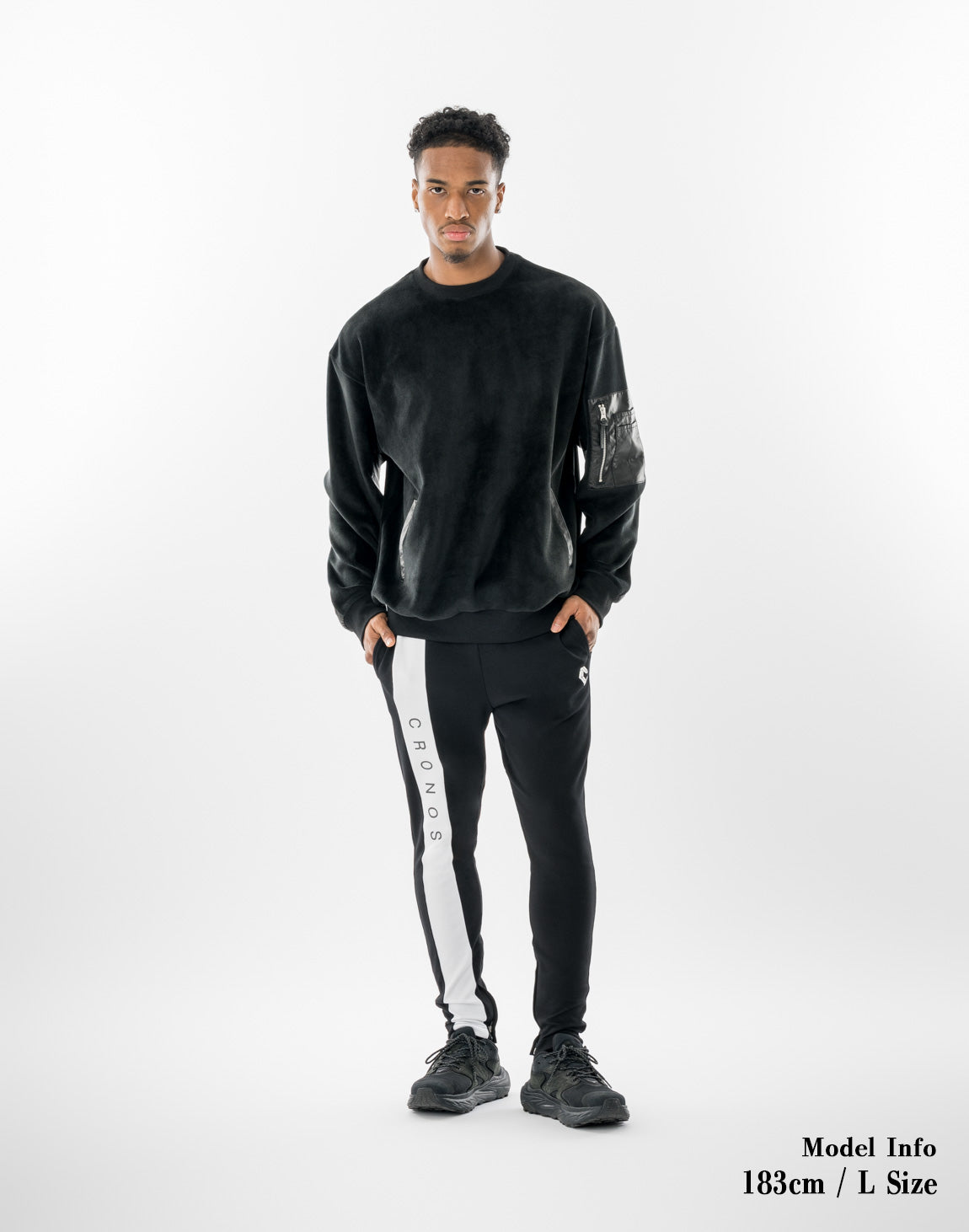 CRONOS AXIS LINE PANTS [BLACK×WHITE]