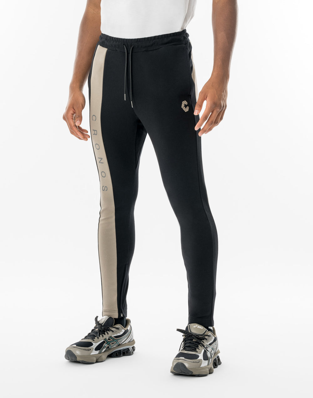 CRONOS AXIS LINE PANTS【BLACK×TAUPE】