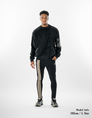 CRONOS AXIS LINE PANTS【BLACK×TAUPE】