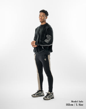 CRONOS AXIS LINE PANTS【BLACK×TAUPE】