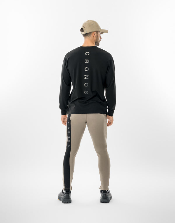CRONOS LUMINA FIT L/S TEE【BLACK×TAUPE】