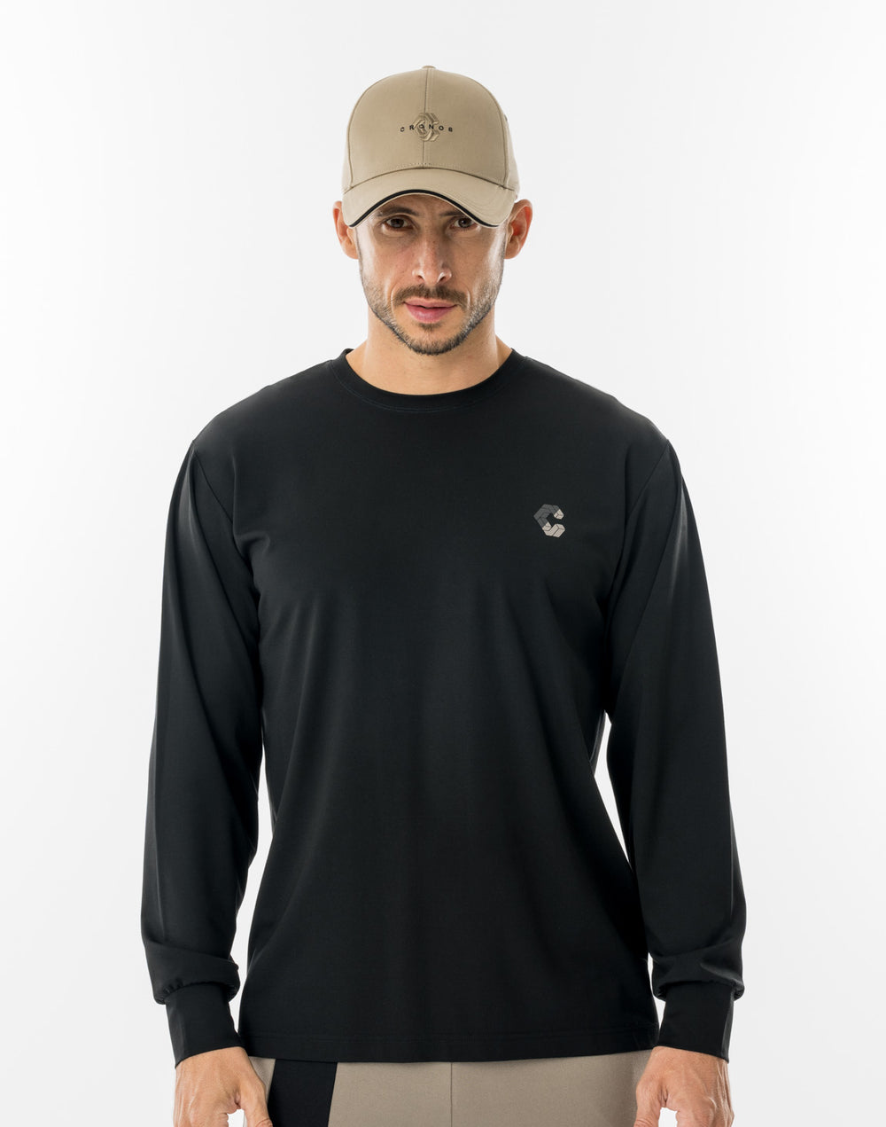 CRONOS LUMINA FIT L/S TEE【BLACK×TAUPE】