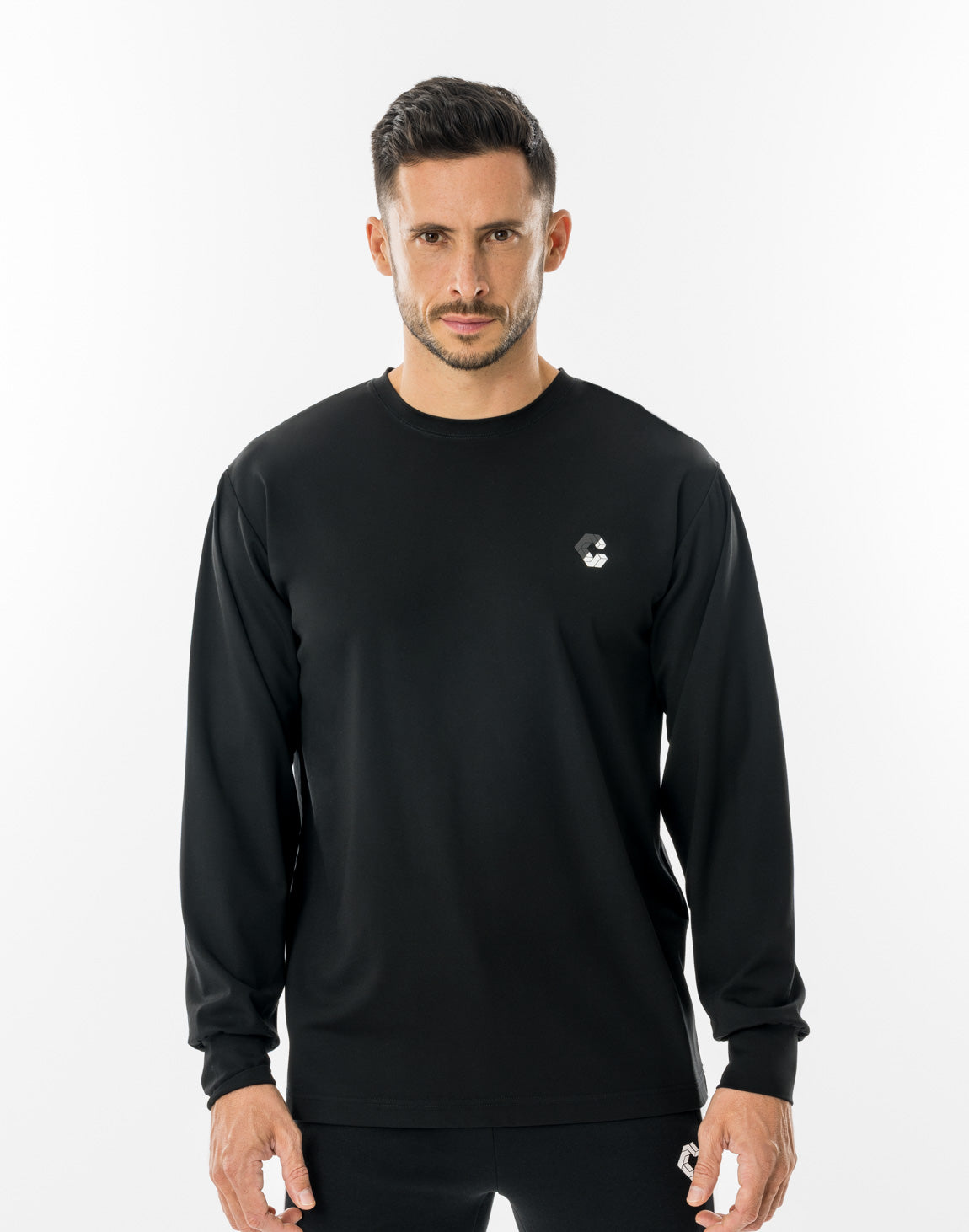 CRONOS LUMINA FIT L/S TEE [BLACK×WHITE]