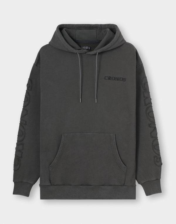 CRONOS PATCHWORK HOODIE【V BLACK】