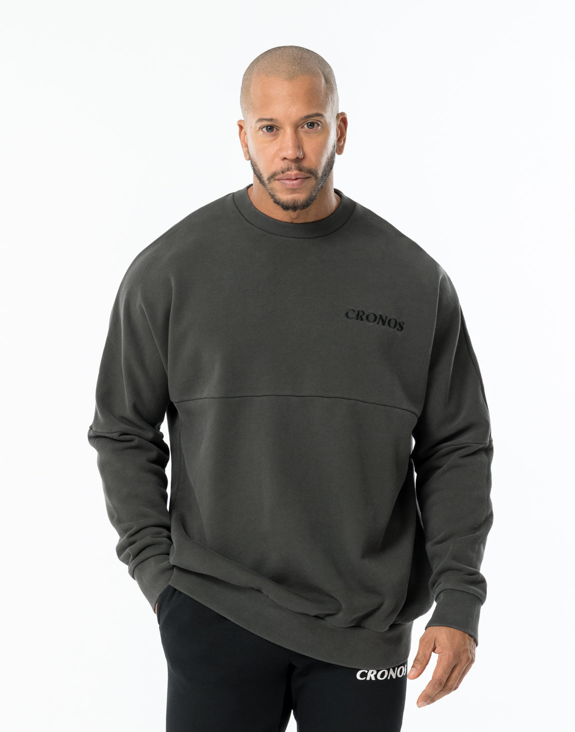 CRONOS PATCHWORK SWEAT【V BLACK】