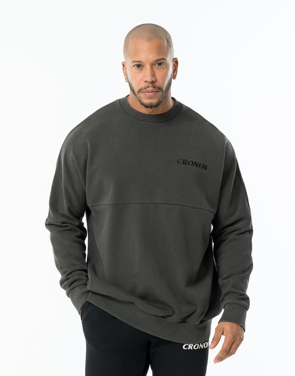 CRONOS PATCHWORK SWEAT【V BLACK】