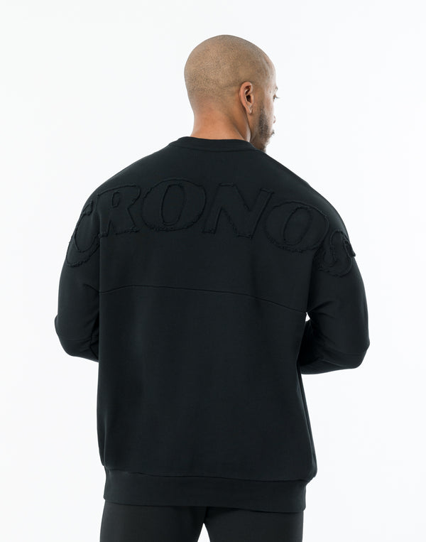 CRONOS PATCHWORK SWEAT【BLACK】