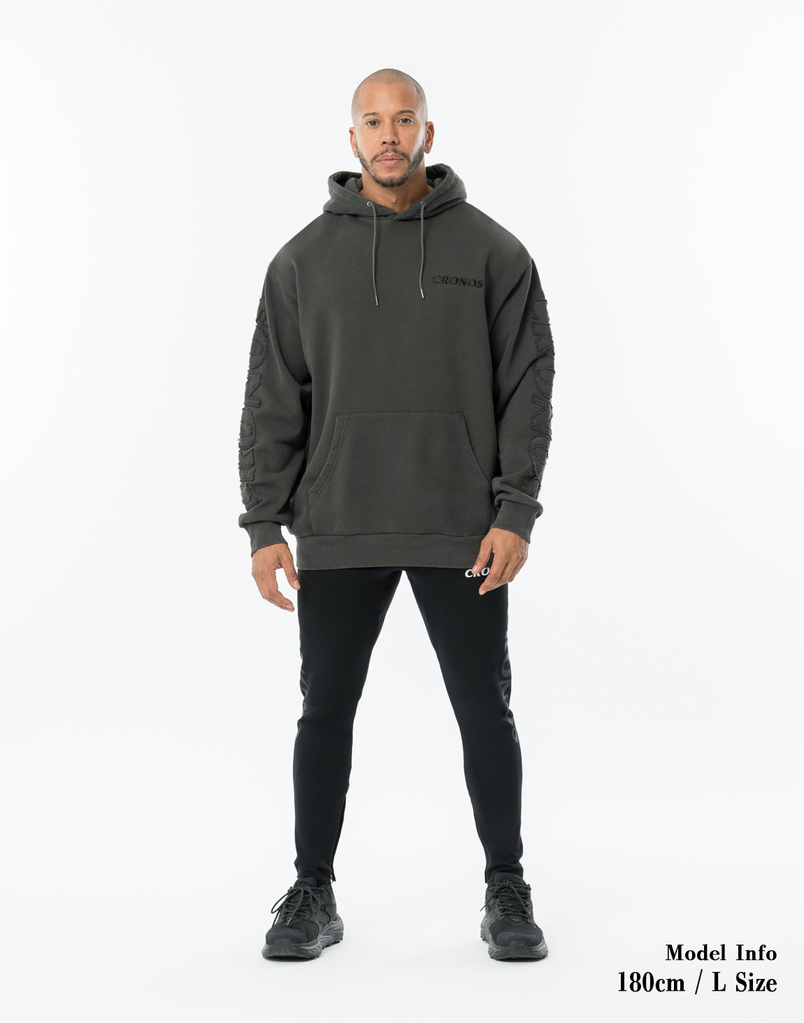 CRONOS PATCHWORK HOODIE【V BLACK】