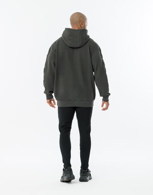 CRONOS PATCHWORK HOODIE【V BLACK】