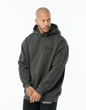 CRONOS PATCHWORK HOODIE【V BLACK】