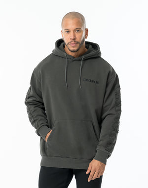 CRONOS PATCHWORK HOODIE【V BLACK】