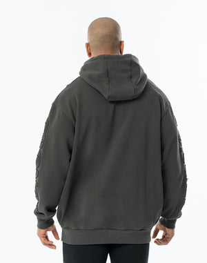 CRONOS PATCHWORK HOODIE【V BLACK】