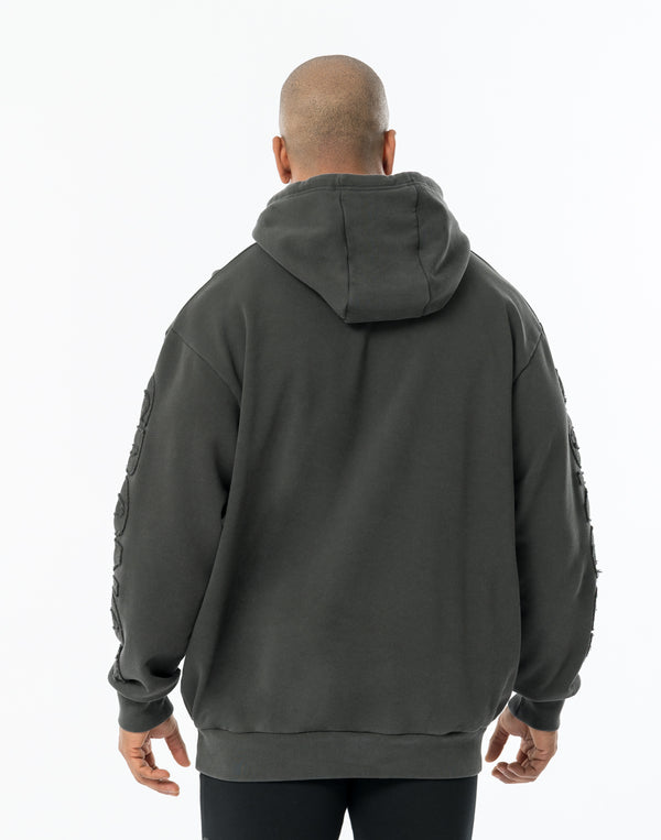 CRONOS PATCHWORK HOODIE【V BLACK】