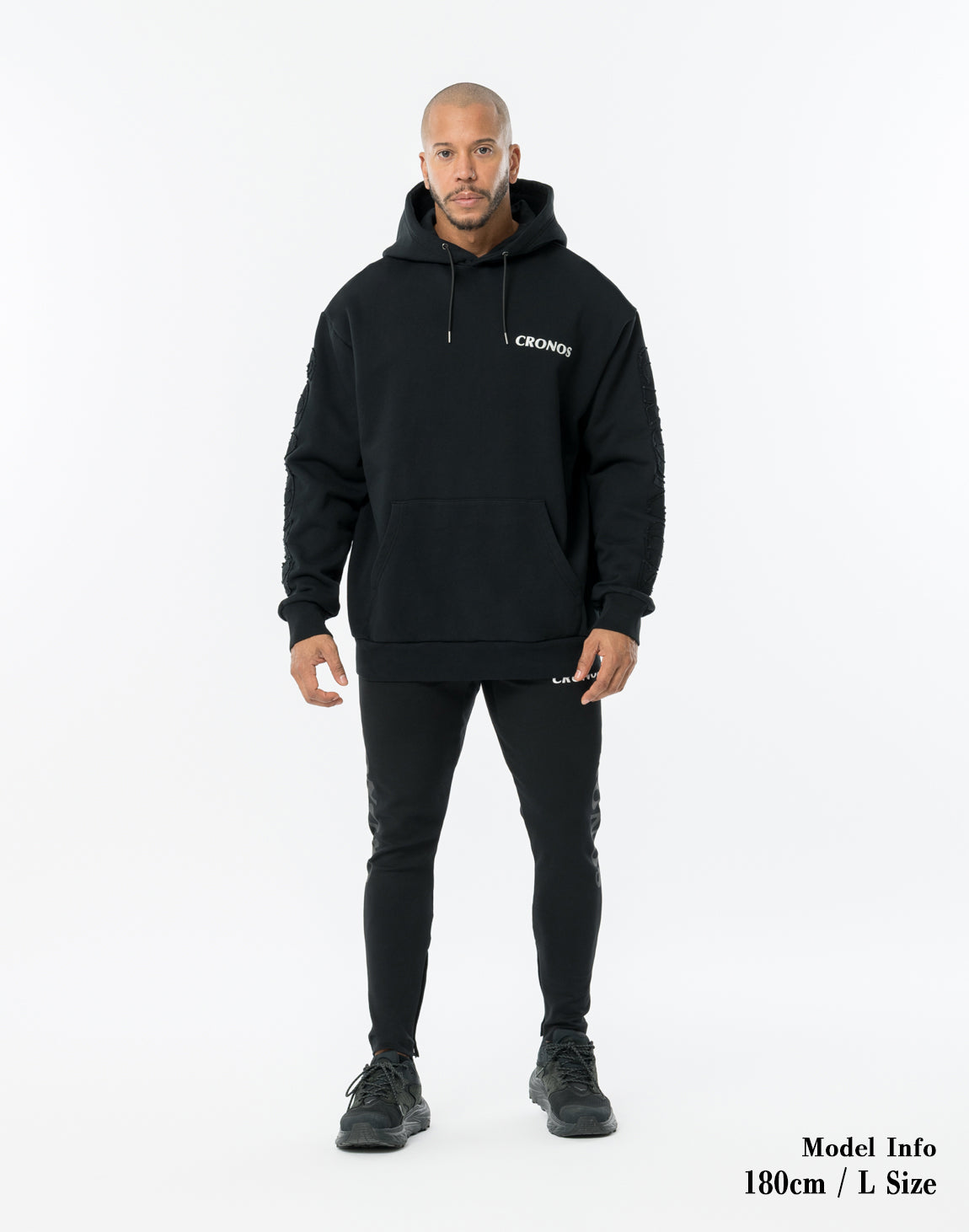 CRONOS PATCHWORK HOODIE【BLACK】